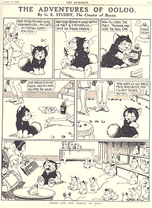 Ooloo cartoon strip in the Humorist, 1930